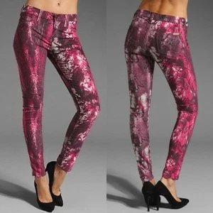 NUOVO Hudson Nico Pink Galaxy pantaloni in velluto a coste super skinny 25 - Foto 1 di 10