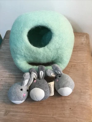LOVEVERY | 3 Bunnies In a Felt Burrow | The Babbler Play Kit - Image 1 of 4