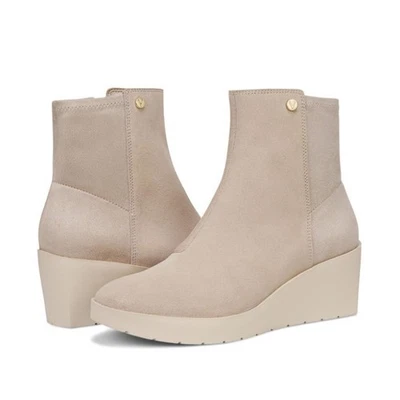 Vionic Skylar Beige Crema Gamuza Cuña Botines Botas Cremallera Lateral Talla 7.5 NUEVO Foto 1 de 4