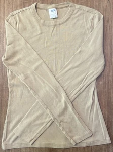 Vintage Old Navy Top Damen hellbraun Langarm Gr. S Vintage Bluse LS Shirt Small - Bild 1 von 3
