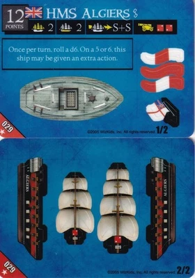 WizKids Pirates of the Revolution #029 HMS Algiers (Common) ship new unpunched - Image 1 of 3