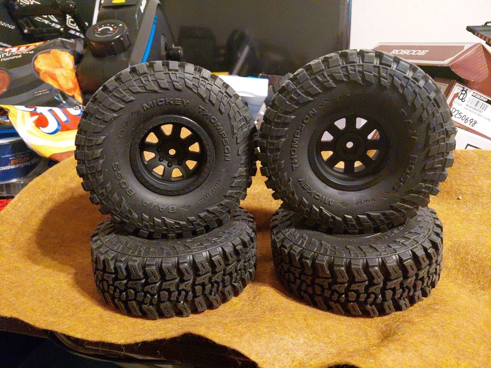 NEW Axial AXP8 Gilamon 2.2" Mickey Thompson Baja Boss Tires & 12mm Hex Wheels - Image 1 of 2