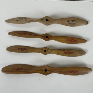 Model Airplane Propellers Lot of 4 Top Flite, X-Cell Speed Vintage Wood 9" - Picture 1 of 3