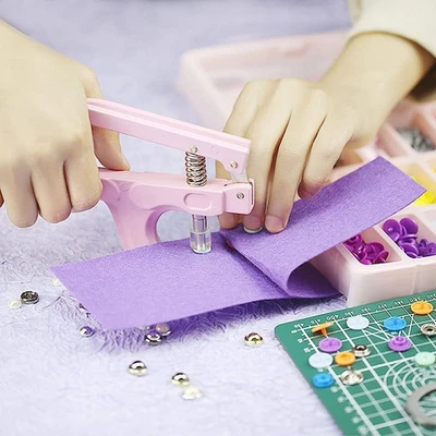 1-Plastic And Metal Snap Buttons With Snaps Pliers Set 300 Sets Plastic And SGQE - Image 1 of 4