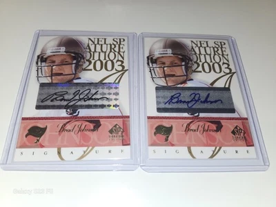 Brad Johnson Auto Card Lot Of 2- (AU) 2003 UD SP Signature Series Blue, Black... - Image 1 of 4