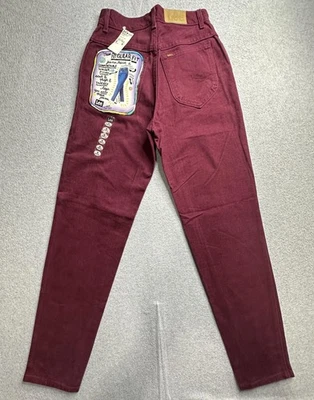 Jeans Lee Vintage Mujer 5 Medianos Vino de Oporto Rojo Pierna Cónica Calce Regular EE. UU. 90s Foto 1 de 4
