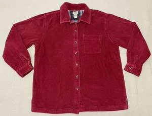 VTG LL Bean Shirt Mens Medium Red Plaid Corduroy Button Down Long Sleeve Lined - Picture 1 of 17