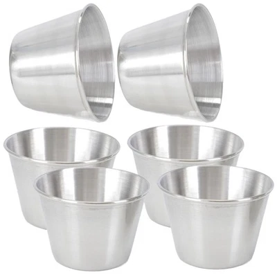  6 Pcs Contenitore Acciaio Inox Per Condimenti Tazze Inossidabile - Immagine 1 di 4