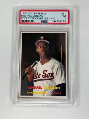 PSA 7 MINT 1990 SCD BASEBALL POCKET PRICE GUIDES MICHAEL JORDAN #51 - Image 1 of 2