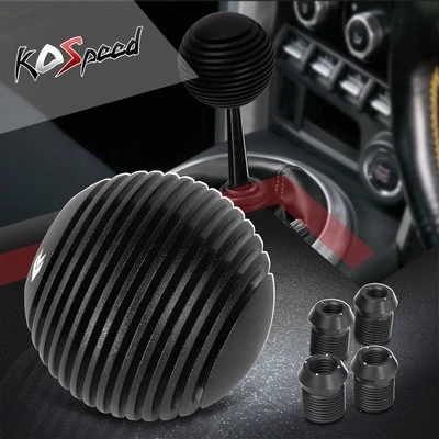 NRG SK-703BK 50mm Diameter Billet Aluminum Heatsink Style Ball Shift Knob Black - Image 1 of 4