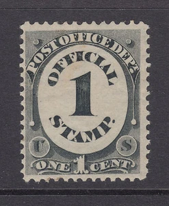 US Sc O47 MOG. 1873 1c black Post Office Dep't Official, offset on gum - Picture 1 of 2