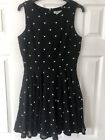 Ladies Skater Style Back Dress Fully Lined Heart Print Detail Size S EUC