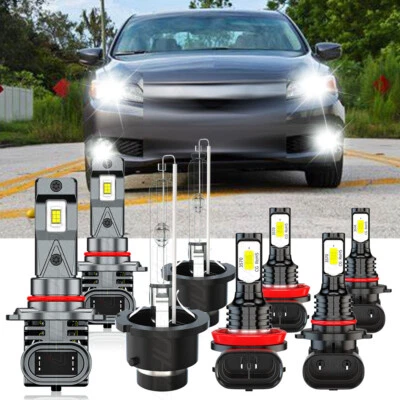 适用于讴歌 ILX 2013 - 2015 8 件前 LED HID 车头灯高/低+DRL 雾灯灯泡 — 第 1/4 张图片