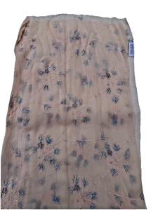 GABRIELLA FRATTINI Light Pink Silk Knit Metallic Floral BEADED Scarf free ship - Picture 1 of 5