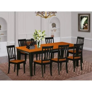 9 PC Dining set-Dining Table with 8 Wooden Dining Chairs - Picture 1 of 4
