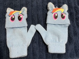 My Little Pony Dash Pair Gloves Winter Blue Mittens Fingerless Option Girls - Picture 1 of 5