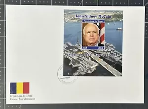 Chad 2018 FDC US Senator John McCain 1v Politicians Famous People Stamps - Picture 1 of 2