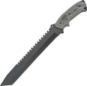 TOPS Fixed Knife 10.87" 1095 Carbon Steel Full Blade Black Linen Micarta Handle - Picture 1 of 1