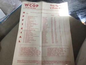 Original WCOP Radio Boston Top 40 List from October 27, 1958 ! - Picture 1 of 1