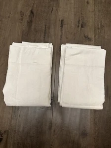 Two New 95"x54" Light Filtering Linen Window Curtain Panel White - Threshold - Picture 1 of 2