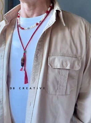 Nuevo Collar Colgante Ágata Natural Tejido a Mano Temporada Completa Hombre o Mujer Foto 1 de 4
