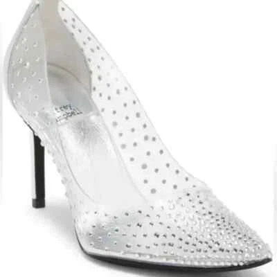 Jeffrey Campbell Crystaline Rhinestone Clear Silver Pumps New Women’s Size 8 - Image 1 of 4