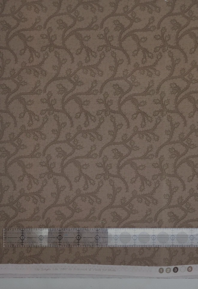 3/4YD The Simple Life 2000  Brannock & Patek  Moda Brown Branches Leaves Flowers - Image 1 of 1