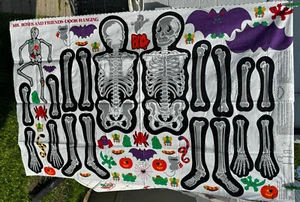 Mr. Bones and Friends Door Hanging Halloween Pattern Fabric Glow-In-the-Dark - Picture 1 of 4