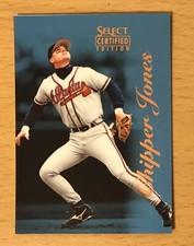 1996 SELECT CERTIFIED BASEBALL CERTIFIED BLUE CHIPPER JONES #7 ATLANTA BRAVES