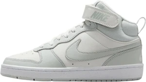 NEW Nike Court Borough Mid 2 GS Silver & White Youth Size 4 - CD7782-127 NIB - Picture 1 of 6
