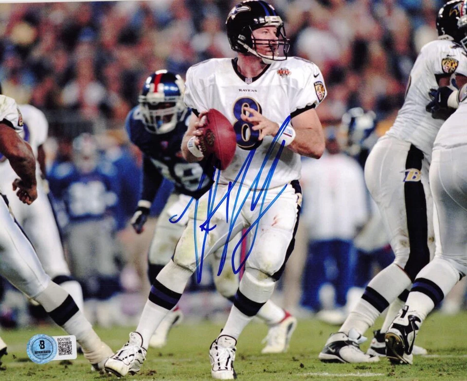 TRENT DILFER SIGNED BALTIMORE RAVENS 8X10 PHOTO SUPER BOWL XXXV AUTOGRAPH BAS J2 - Image 1 of 1