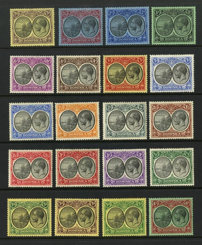 M8390 Dominica 1923-33 SG71/90 - 1923 Definitives to both 5 Cover