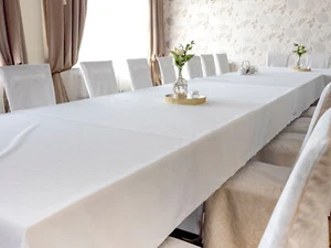 Tischdecke Tischtuch Baumwolle Breite 180 cm weiß glatt  - Bild 1 von 4