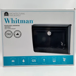 Whitman Architectural Black Wall-Mounted Mailbox Locking with Keys - New in Box - Picture 1 of 4