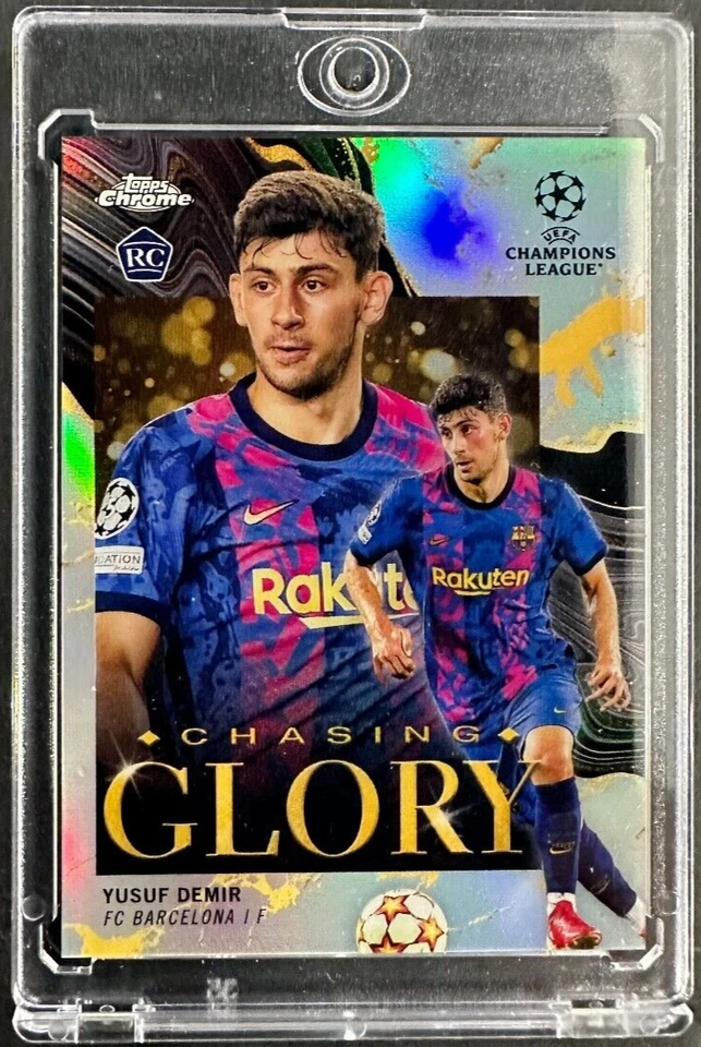 2022 Topps Chrome UEFA Yusuf Demir Chasing Glory RC #CG-16 - Image 1 of 2