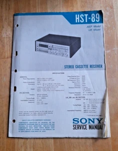 Sony HST-89 Stereo Cassette Receiver Service Manual UK AEP Model - Picture 1 of 7