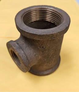 1-1/4" x 1-1/4" x 1/2" TEE CAST BRASS NPT Threaded MADE IN USA PIPE FITTING - Picture 1 of 6