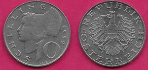 AUSTRIA 10 SCHILLING 1989 XF WOMAN OF WACHAU LEFT,IMPERIAL EAGLE WITH AUSTRIAN S - Picture 1 of 1