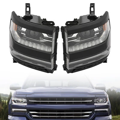 For 2016-2018 Chevrolet Silverado 1500 Full LED Headlight Headlamp w/ DRL L & R - Image 1 of 4