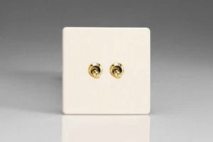 Interruptor de luz de palanca de 2 vías Varilight XDYT2VS.PD latón imprimado sin tornillos 2 velocidades 10A - Imagen 1 de 1