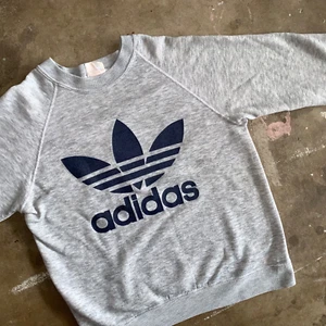 70s VINTAGE ADIDAS HEATHER RAGLAN GRAY CREW NECK SWEATSHIRT MEN SZ S 80s T-SHIRT - Picture 1 of 12