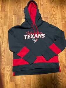 NFL Houston Texans Damen Langarm Fleece Hoodie Sweatshirt Navy Rot Neu ohne Etikett M - Bild 1 von 3
