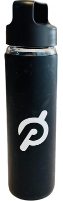 Peloton Glass Water Bottle - Wrapped Non Slip Silicone Sleeve with Logo - Image 1 of 4