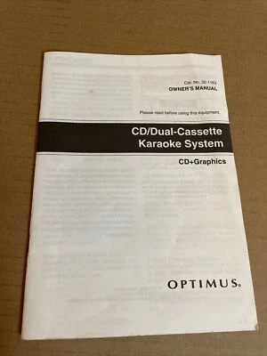 OPTIMUS 32-1163 CD / cassette Karaoke System Instructions Manual Booklet - Image 1 of 3