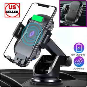 15W Wireless Car Charger Auto Clamping Mount Fast Charging Air Vent Phone Holder - Picture 1 of 12