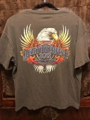 Camiseta BIKETOBERFEST 2012 Daytona Beach Florida ~ Masculina Extra Grande ~ Motocicleta 2 Lados - Imagem 1 de 4