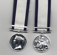 THE NAVAL GENERAL SERVICE MEDAL 1793-1840 WITH CLASP TRAFALGAR - SUPERB REPLICA