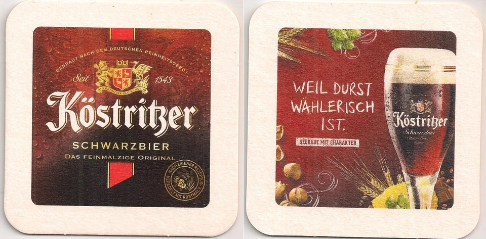 Köstritzer Schwarzbier - Bierdeckel "Weil Durst wählerisch ist." - Bild 1 von 1