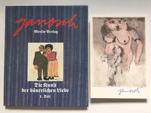 Janosch cartolina d'amore firmata originale firmata firma autografo  - Foto 1 di 3