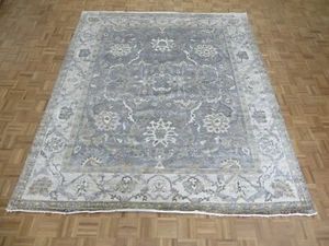 8'3 x 9'10 Hand Knotted Gray Turkish Bamboo Silk Oushak Oriental Rug G8164 - Picture 1 of 12